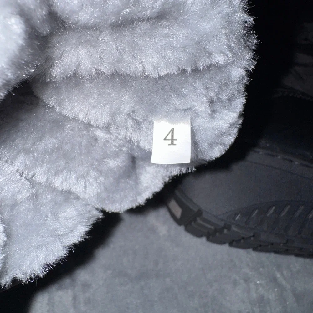 Unbranded Womens Puffer Snow Boots 39 Black Faux Fur Lined Tassel Zip
